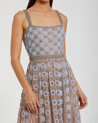 Light Blue Sleeveless Embellished A-line Gown