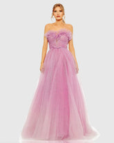 Purple Strapless Glitter Tulle Gown - FINAL SALE