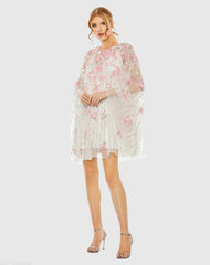 High Neck Embellished Trapeze Dress