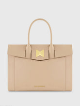 Large Leather Briefcase Bag With Gold Hardware