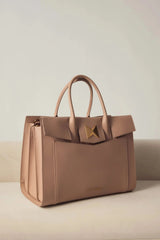 Large Leather Briefcase Bag With Gold Hardware