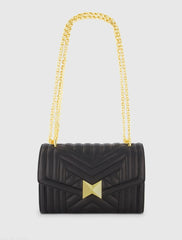 Quilted Napa Leather Handbag With Gold Chain - FINAL SALE