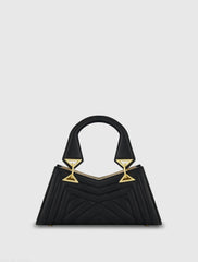 Angular Quilted Napa Leather Handbag