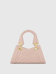 Pink Angular Quilted Napa Leather Handbag
