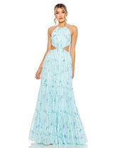 Halter Neck Cut Out Floral Gown | Sample | Sz. 2