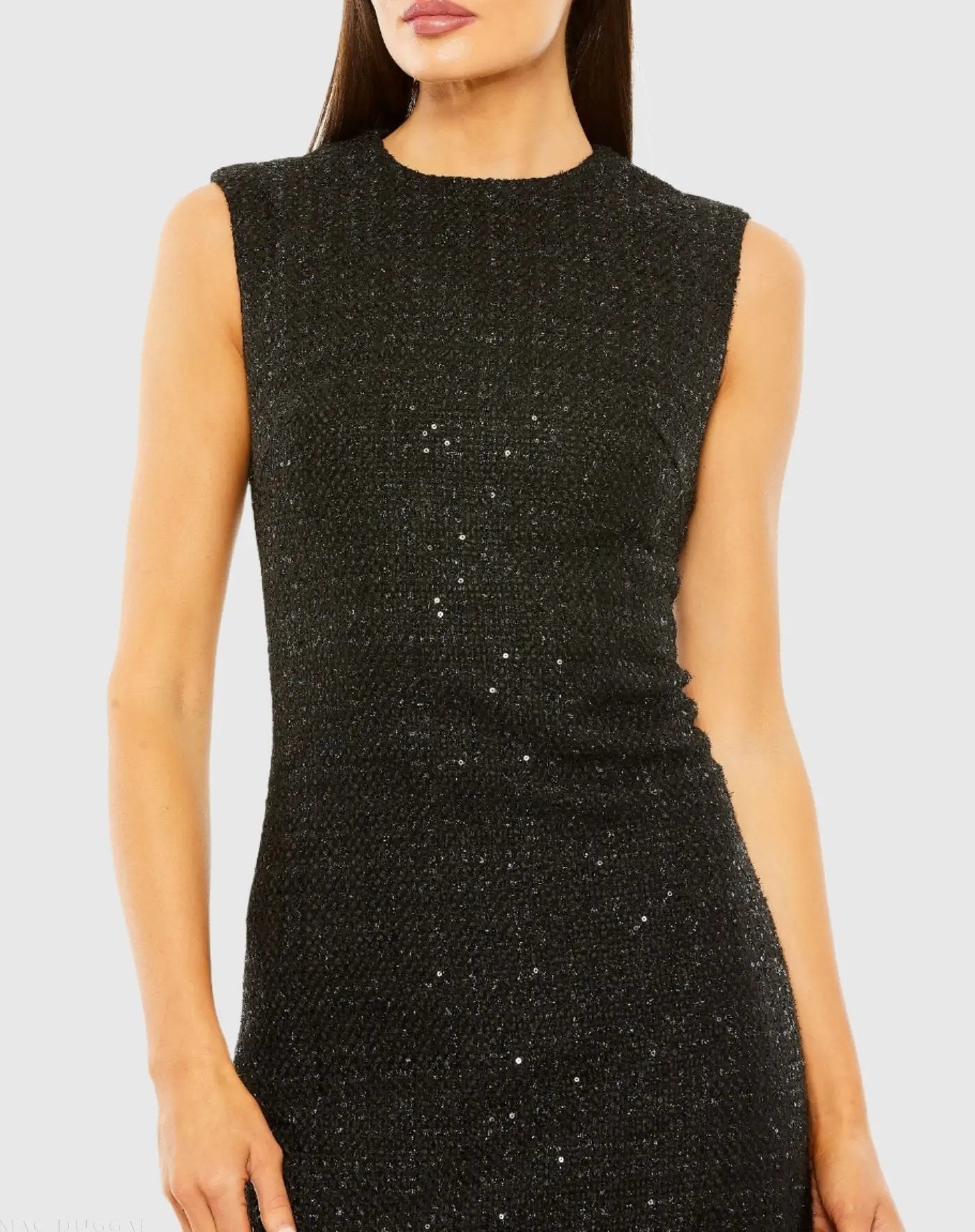 Black Shift Dress with Feather Trim