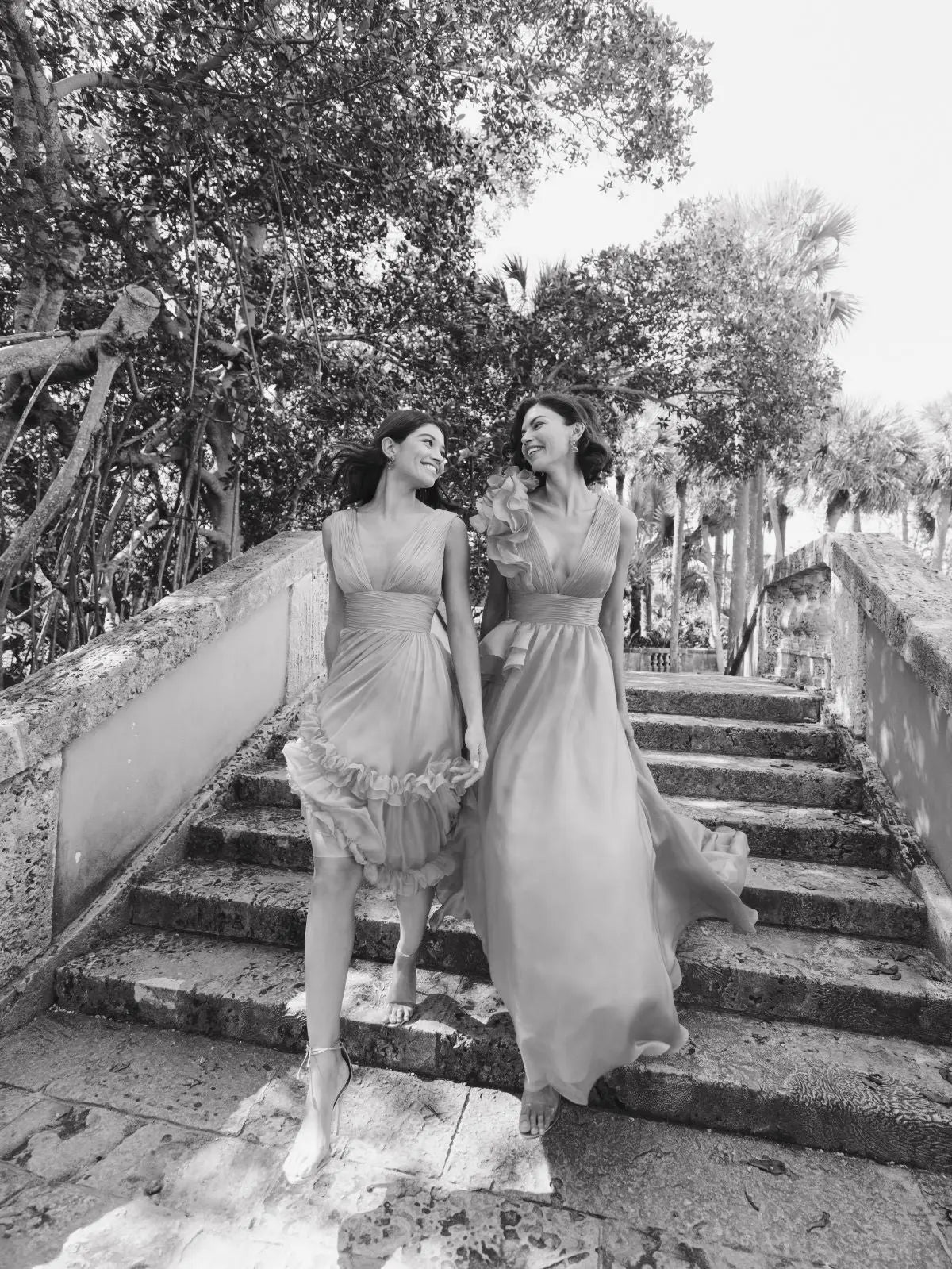 Orange V-Neck Sleeveless Tiered Ruffle Midi Dress