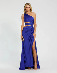 Cut Out One Shoulder Satin Gown