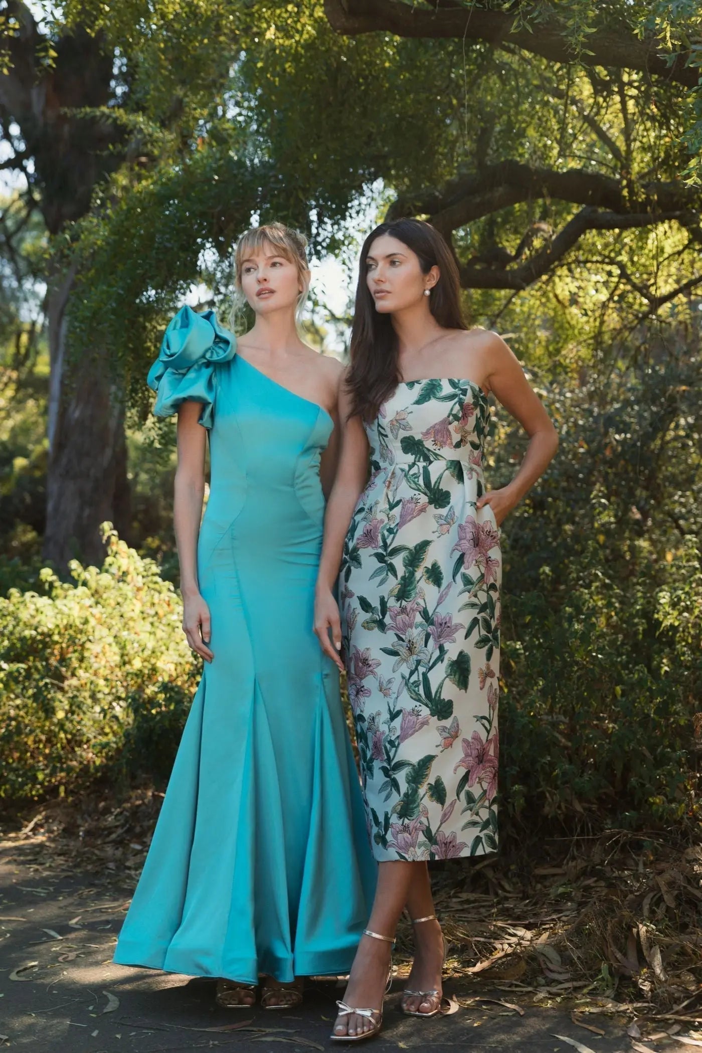 Multicolor Floral Brocade Strapless Fitted Midi Dress