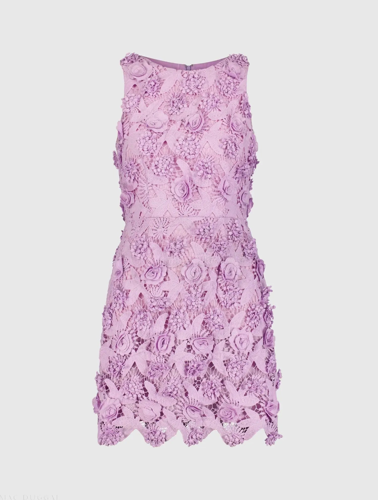 Purple Floral Lace Fitted Sleeveless Mini Dress