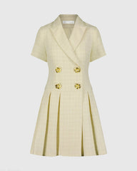 White Tweed Short Sleeve Blazer Mini Dress