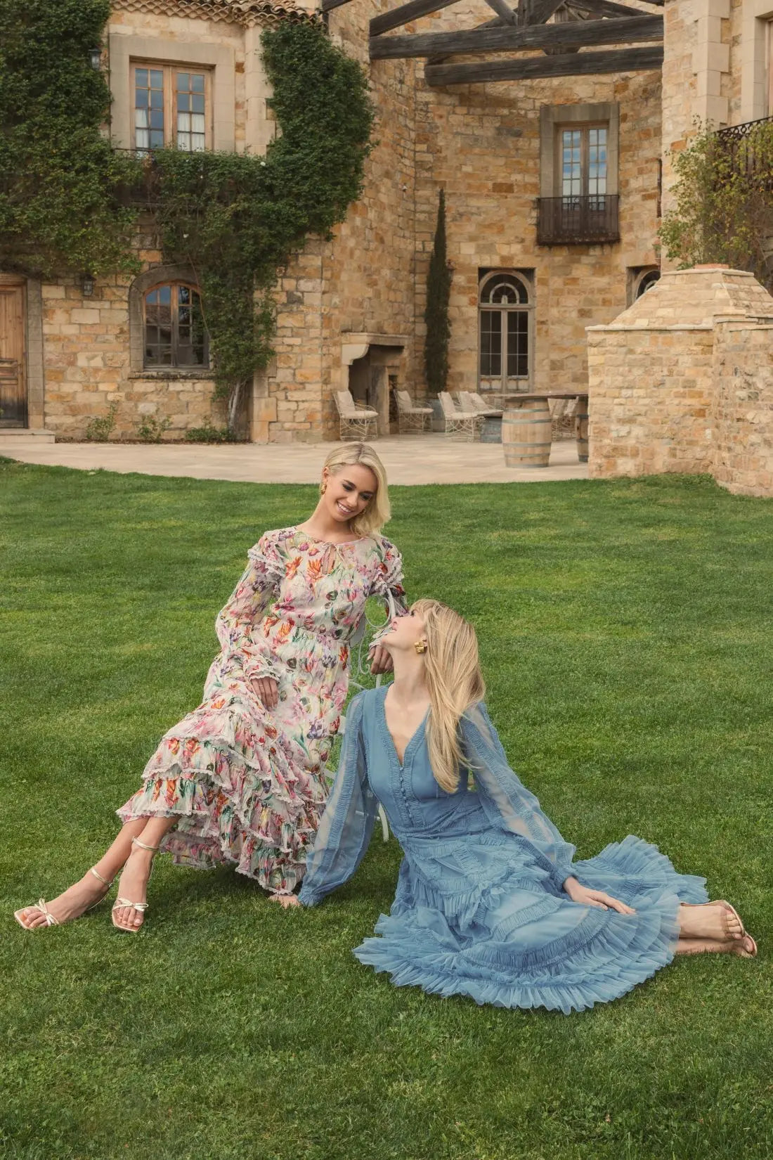 Multicolor Long Sleeve Ruffle Detail Floral Shift Dress