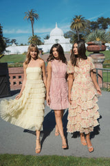 Pink High Neck Sleeveless Micro Ruffle Mini Dress