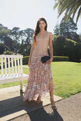 Pink Asymmetrical Scallop Hem Embellished Dress