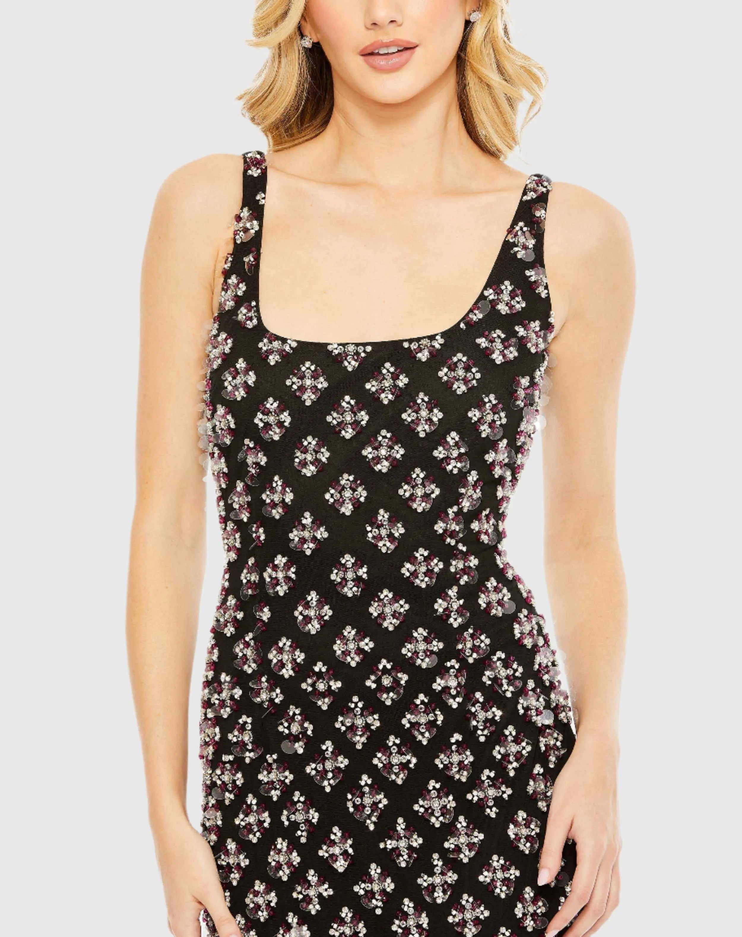 Black Beaded Sheath Dress