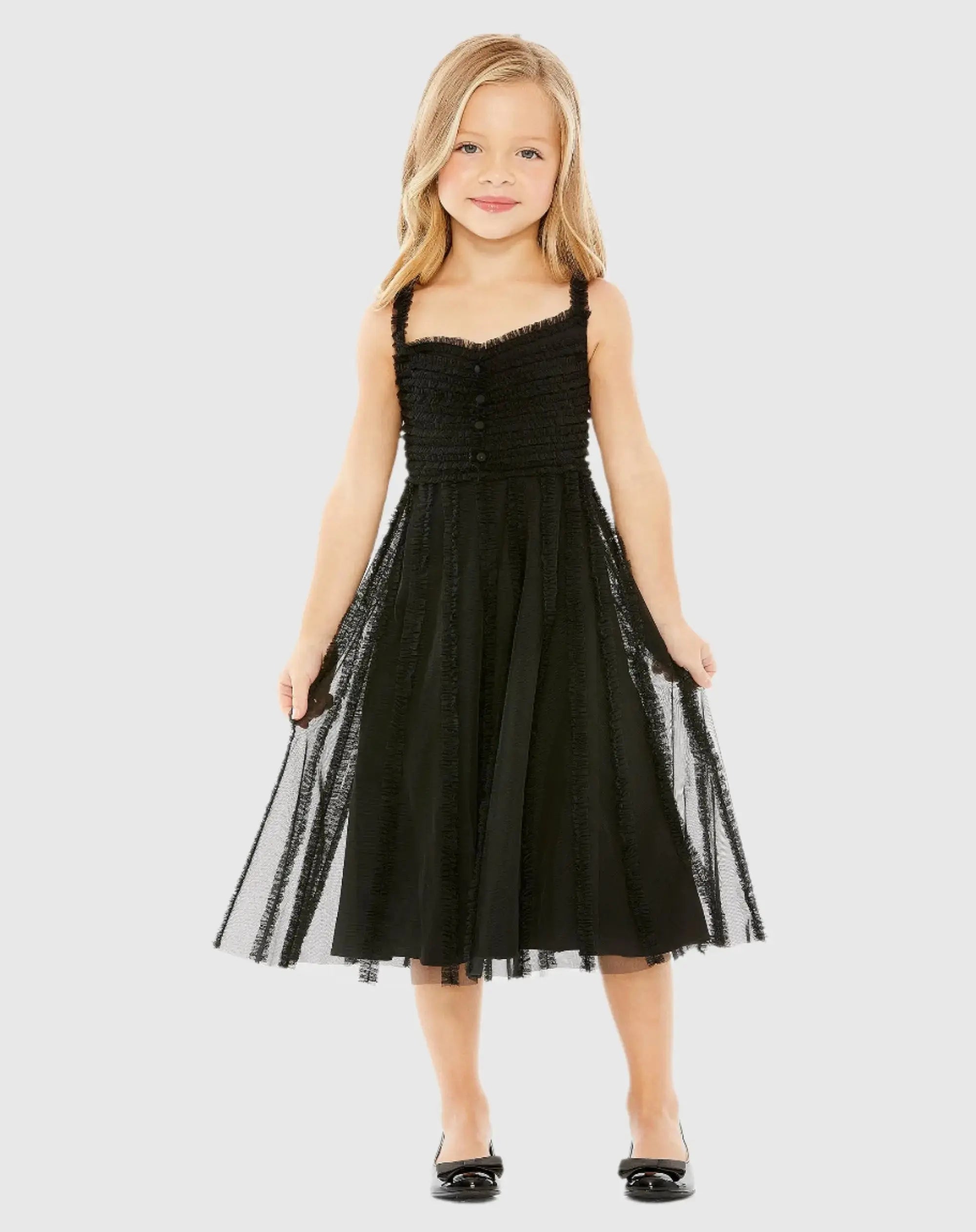 Girls Sleeveless Ruffle Tiered Mini Dress