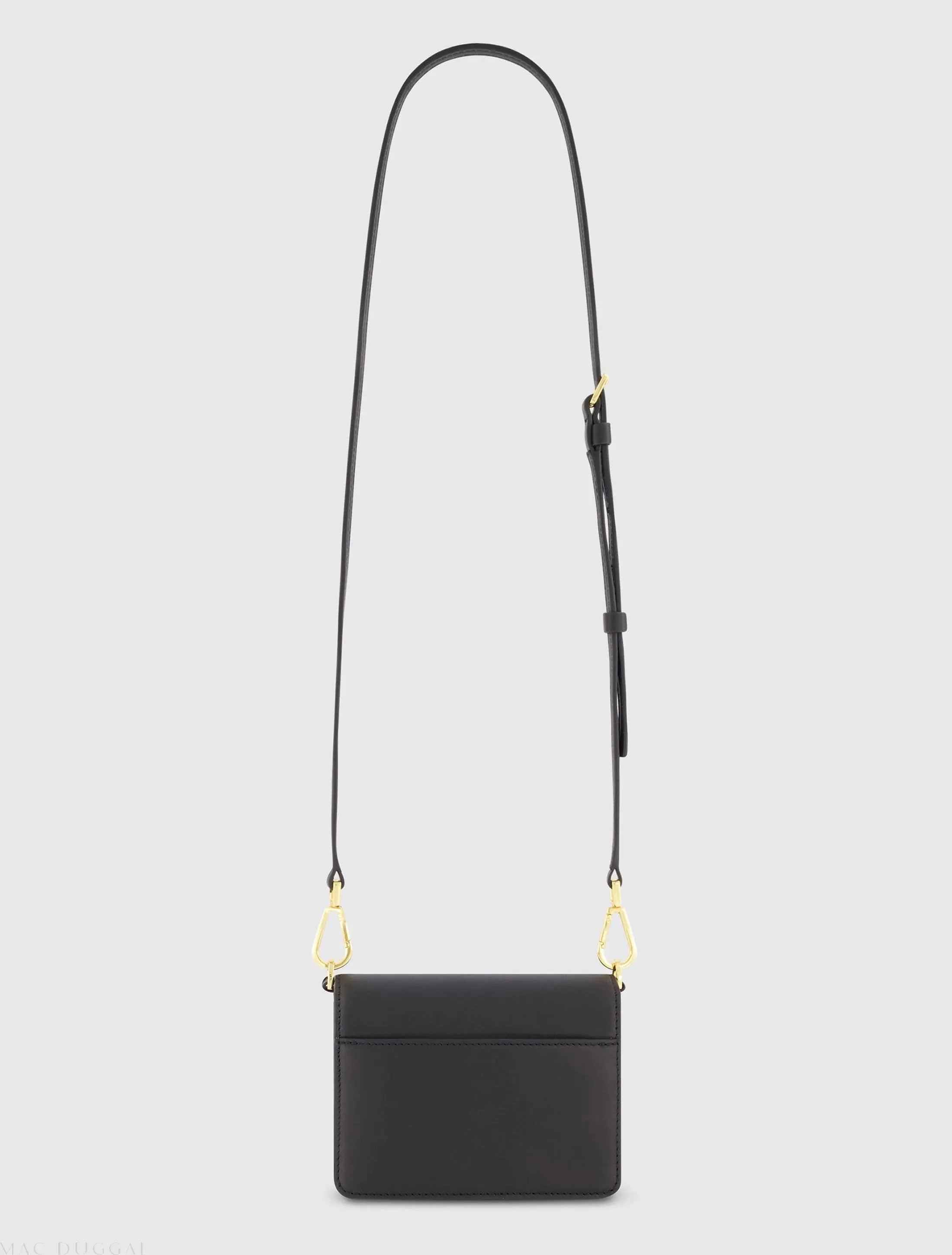 Black Mini Leather Tone On Tone Crossbody Bag - FINAL SALE