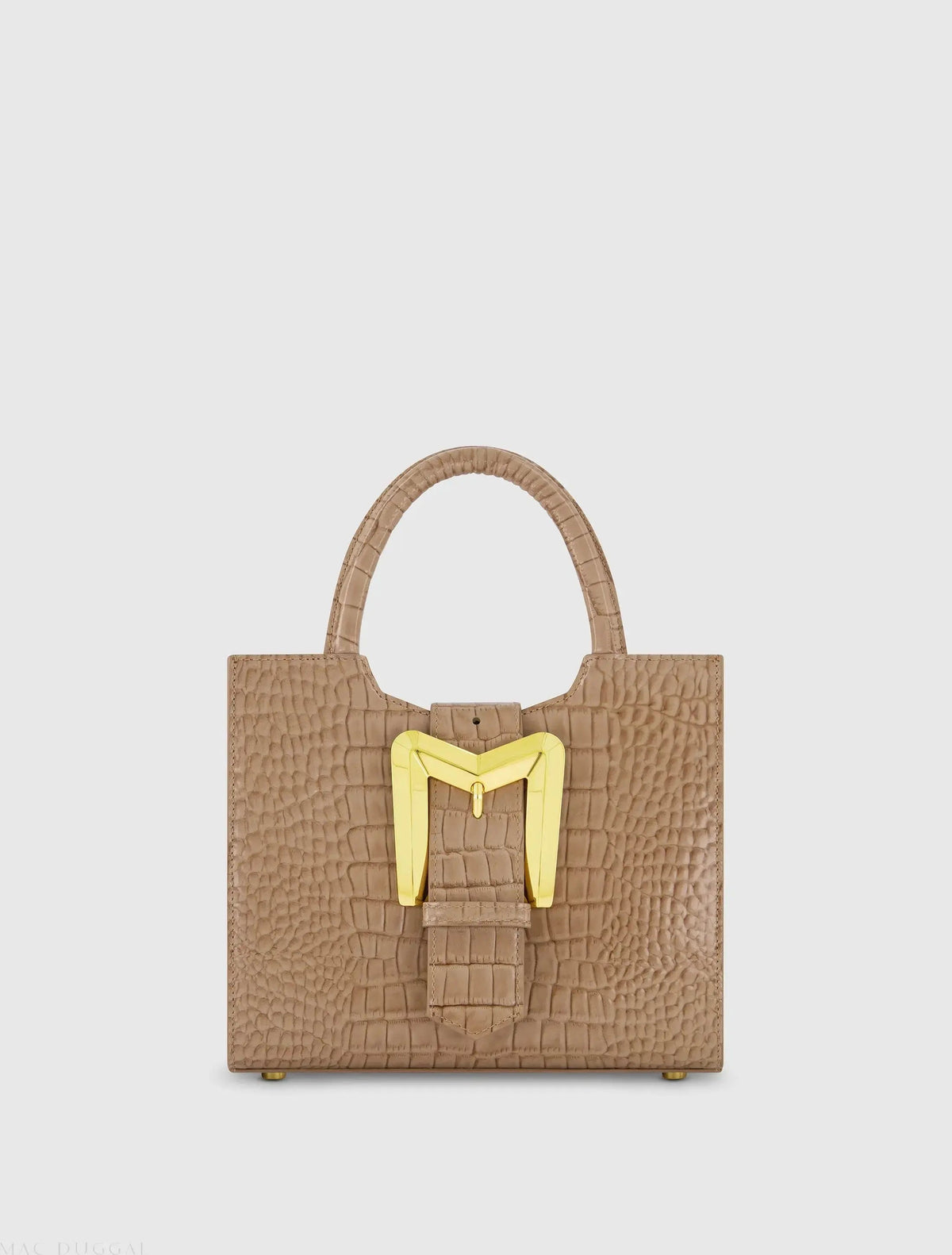 Crocodile Leather Tote Bag With Gold Buckle - FINAL SALE