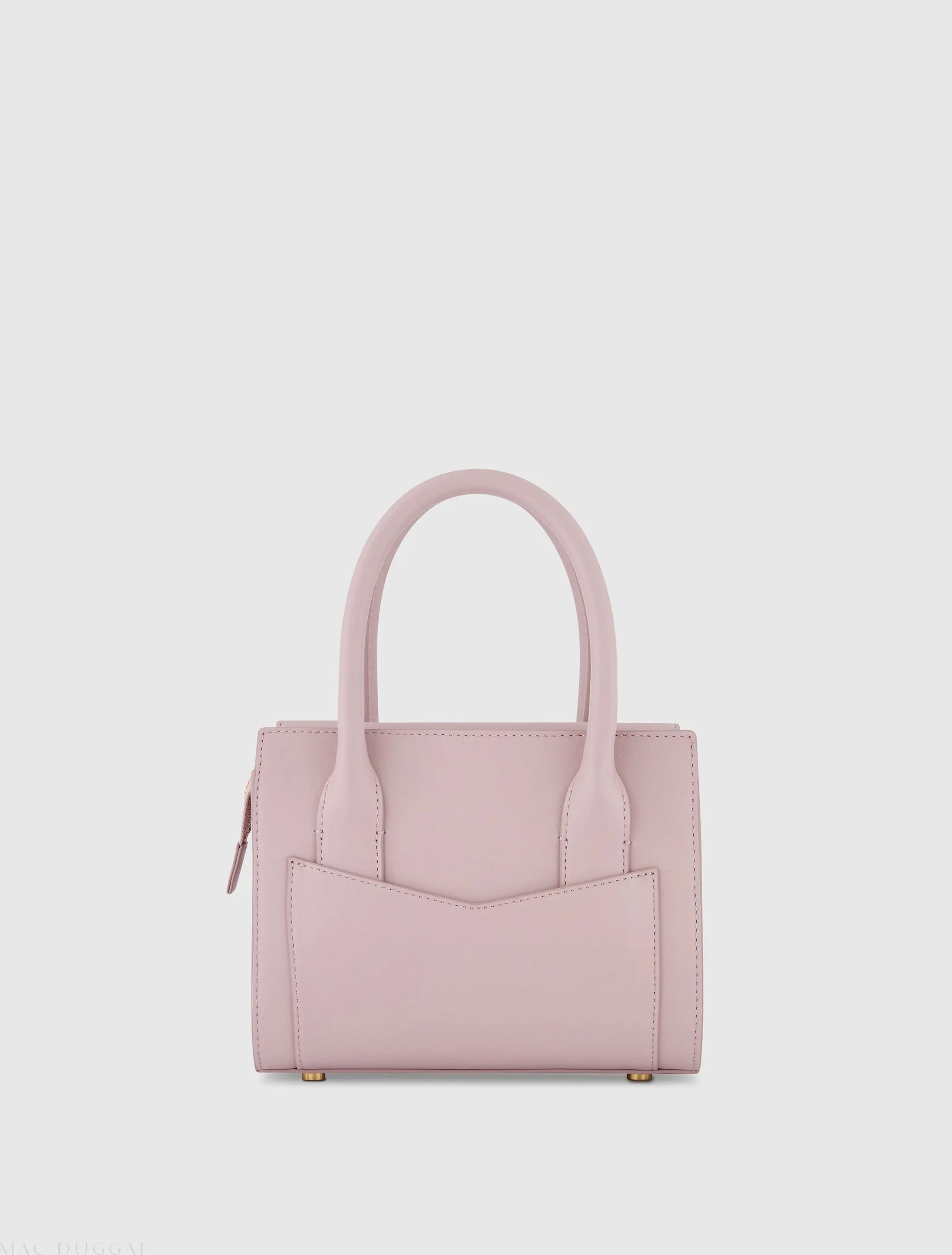 Purple Small Leather Tote Bag With Gold Hardware - FINAL SALE