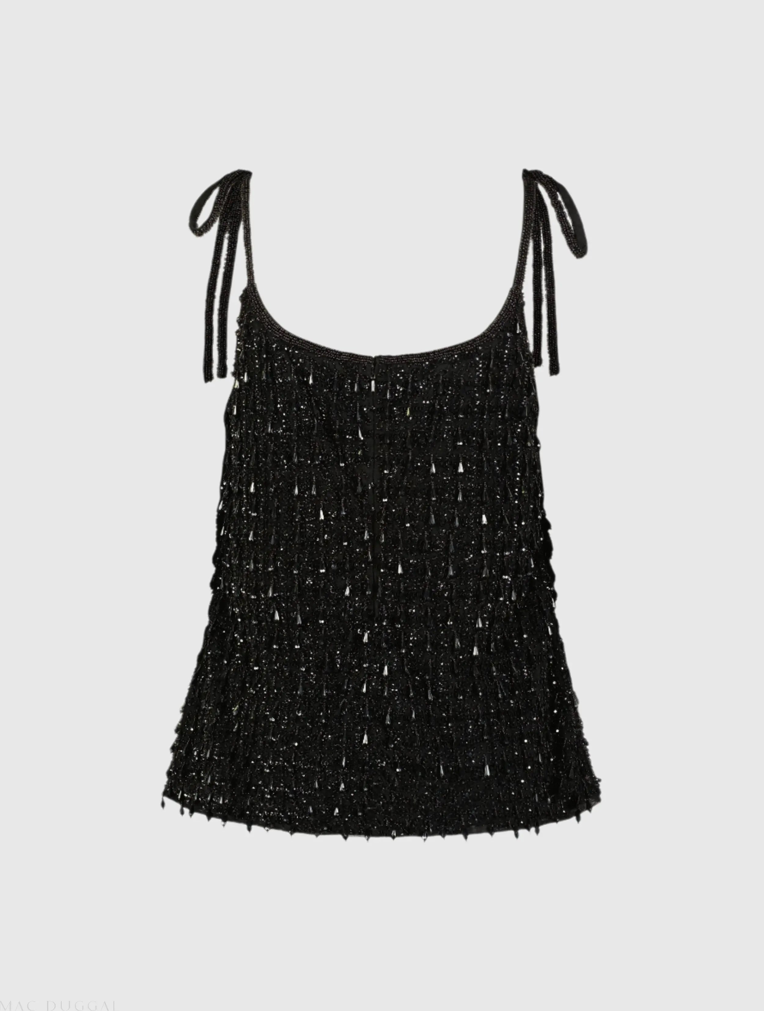 Black Crystal Embellished Soft Tie Cami Top - FINAL SALE