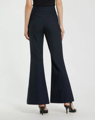 Navy Classic Crepe Flared Trouser Pant - FINAL SALE